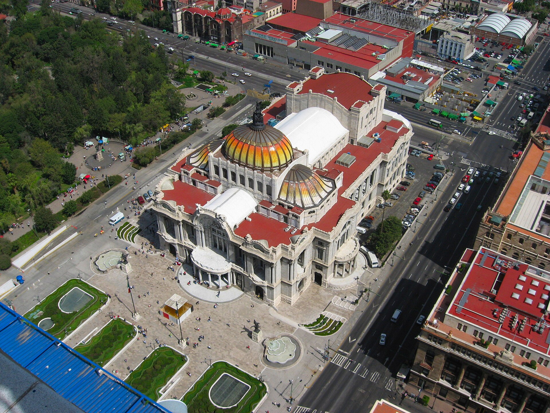Mexico City - Palace of fine arts seen from top of Torre Latinoamericana