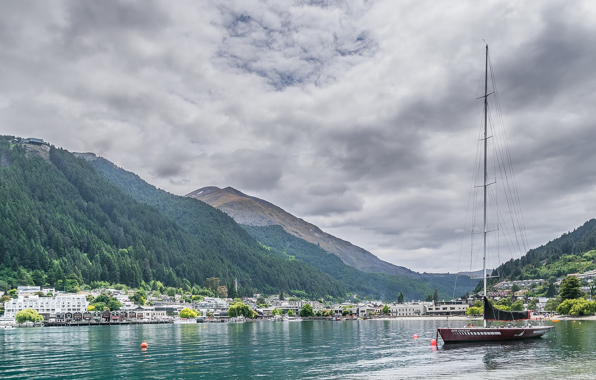 Queenstown Bay of Lake Wakatipu, Otago Region, South Island of New Zealand
